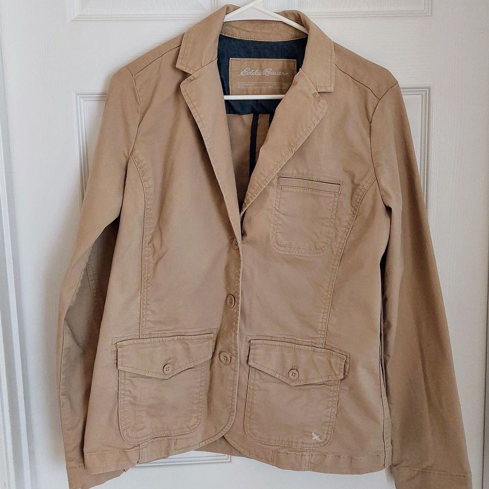 Eddie Bauer Tan Blazer Jacket Tall Sized